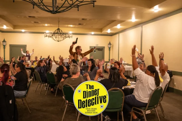 Live from your table... it's Saturday Night Crime! Join us for a night of laughs, gasps, and killer food. 🍽️ #dinnerdetective #murdermystery #truecrime