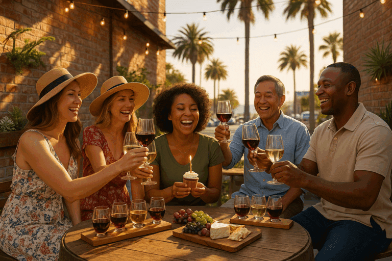 Wine-Lover Birthday Celebration in Carlsbad at Sunset