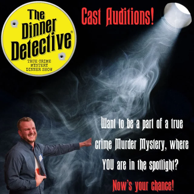 CALLING ALL DRAMA KINGS & QUEENS! 🕵️‍♂️

Palm Springs, it’s your time to kill it on stage (literally).

🎭 Dinner Detective is hosting AUDITIONS!
Think you're hilarious? Quick on your feet? Love a little murder with your meal?
We want YOU on our cast.

📍 Palm Springs Surf Club
1500 S Gene Autry Trail, Palm Springs, CA 92264
📅 Wednesday, July 24th
🕰️ 12:30 PM – 2:00 PM

We're casting improv actors for our interactive murder mystery dinner show – part comedy, part chaos, all fun.
💰 Paid gigs
🎤 No script – all improv
🍽️ Suspiciously delicious dinners

Please send us your headshot and resume to www.thedinnerdetective.com/audition/ or to psp.info@thedinnerdetective.com

Come audition. Bring your best characters, your biggest laughs, and maybe... an alibi. 😏

Tag your theater friends. Share with your improv crew.

And remember… trust no one. 🔪🎭

#PalmSpringsAuditions #DinnerDetective #NowCasting #ImprovComedy #MurderMystery #PalmSpringsEvents #TheaterLife #CastingCall #PalmSpringsSurfClub #GetAwayWithActing