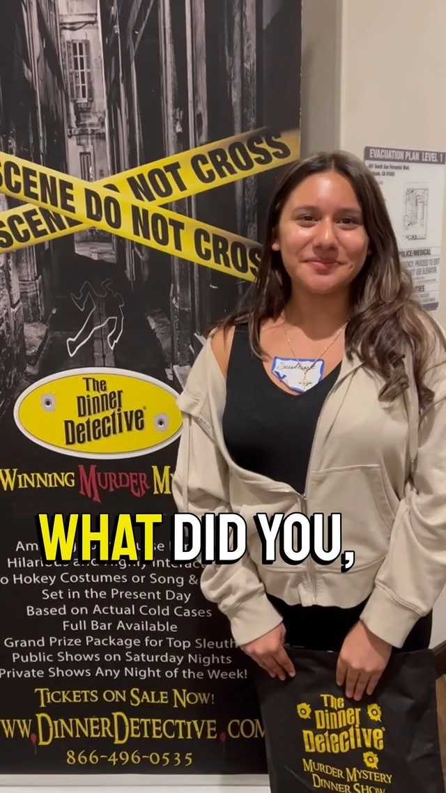 Don’t be fooled by the name, Sweetheart came to our Los Angeles show on August 23rd with sharp instincts and a killer poker face. 🕵️‍♀️👀

While others were sweet talking, she was side eyeing every suspect and cutting through alibis like candy wrappers. 🍬🔪 The result? A mystery solved and a spot in our Winner’s Circle! 🏆

#thedinnerdetective #losangelesmystery #winnercircle #mysterysolved #datenightla #thingstodoinla